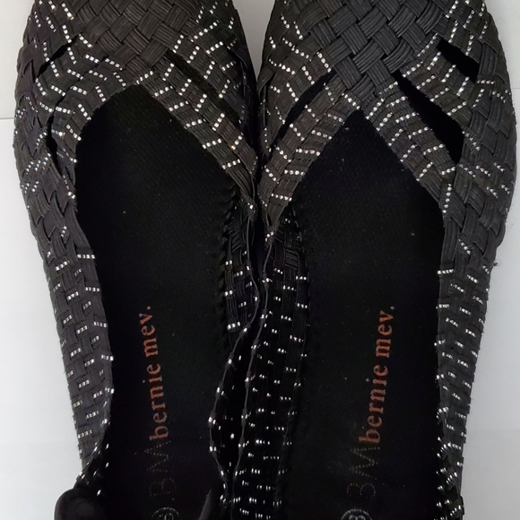 Bernie Mev Black and Silver Flat Size 38 - Picture 6 of 11